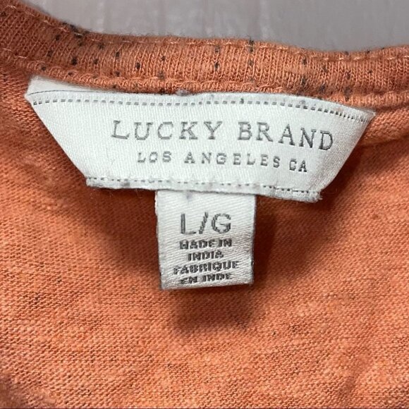 Lucky Brand Blouse Boho Peasant Top Cap Short Sleeve Tunic Modal Linen Aztec - Picture 6 of 6